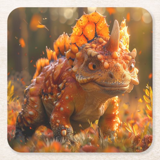 Dinosaurier Rechteckiger Pappuntersetzer (Vorderseite)