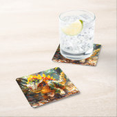 Dinosaurier Rechteckiger Pappuntersetzer (Vor Ort)