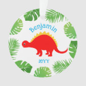 Dinosaurier Red Stegosaurus Keepake Weihnachten Ornament (Vorderseite)