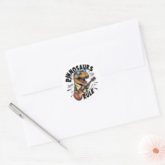 Dinosaurier-Regel Runder Aufkleber (Umschlag)