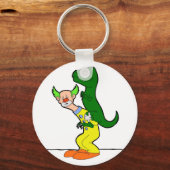 Dinosaurier reiten Clown Schlüsselanhänger (Vorderseite)