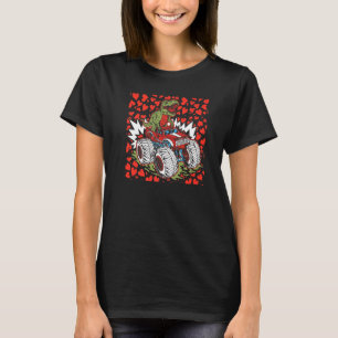 Dinosaurier Reiten Monster Truck Valentinstag Rex T-Shirt