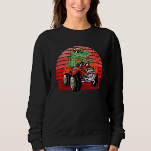 Dinosaurier Reitwagen Valentinstag Retro Rex Liebe Sweatshirt