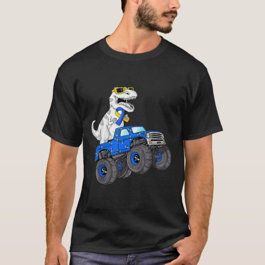 Dinosaurier Reitwagen World Down Syndrome Day Boys T-Shirt (Vorderseite)