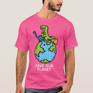 Dinosaurier Rettete unseren Planeten Niedlich Eart T-Shirt