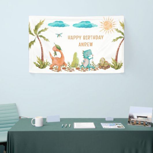 Dinosaurier Rex Geburtstag Sign Kids Banner (Messeveranstaltung)