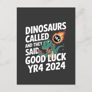 Dinosaurier riefen an und sagten Viel Glück YR4 20 Feiertagspostkarte