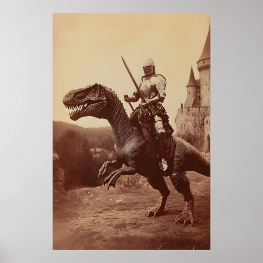 Dinosaurier-Ritter-Kunstposter Gothic Jurassic Pal Poster (Vorne)