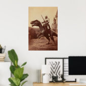 Dinosaurier-Ritter-Kunstposter Gothic Jurassic Pal Poster (Heimbüro)