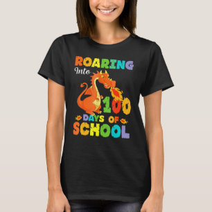 Dinosaurier Roaring in 100 Tagen Schulkleidung R T-Shirt