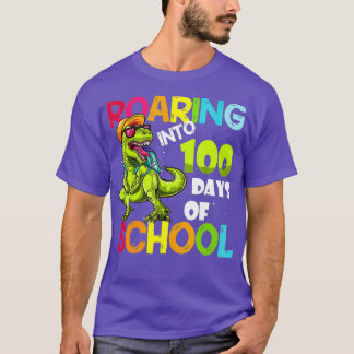 Dinosaurier Roaring in 100 Tagen Schulkleidung T-Shirt