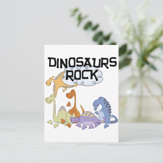 Dinosaurier Rock Tshirts und Geschenke Postkarte (Stehend Vorderseite)