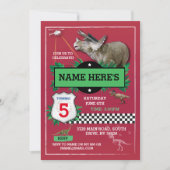 Dinosaurier Rote Polizist Fun T-Rex Blue Einladung (Vorderseite)