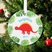 Dinosaurier Roter Stegosaurus Foto Keepake Weihnac Ornament