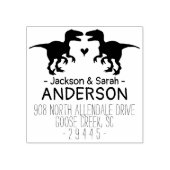 Dinosaurier Rücksendeadresse Briefmarke - Hochzeit Gummistempel (Prägung)