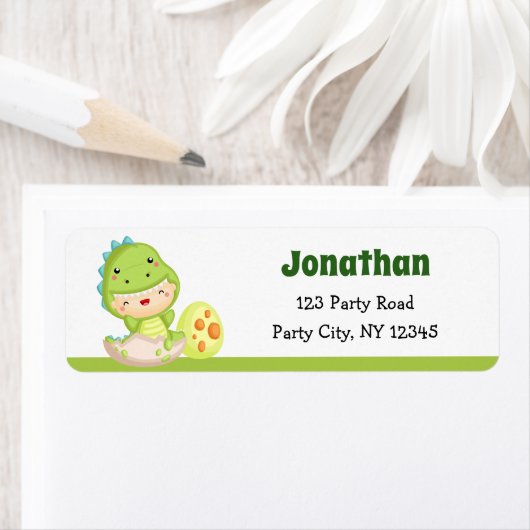 Dinosaurier-Rücksendeadressen-Aufkleber (Niedliche (Insitu)