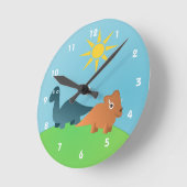 Dinosaurier Runde Wanduhr (Winkel)