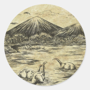 Dinosaurier Runder Aufkleber