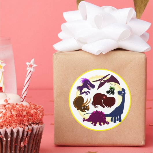 Dinosaurier Runder Aufkleber (Party)