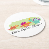 Dinosaurier Runder Pappuntersetzer (Angewinkelt)