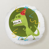 Dinosaurier Rundes Kissen (Rückseite)