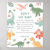 Dinosaurier sagt kein Baby-Zeichen Poster (Vorne)