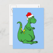 Dinosaurier Santa Feiertagspostkarte (Vorne/Hinten)