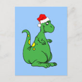 Dinosaurier Santa Feiertagspostkarte (Vorderseite)