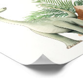 Dinosaurier Schläge Bald Baby Dusche Willkommen Poster (Ecke)