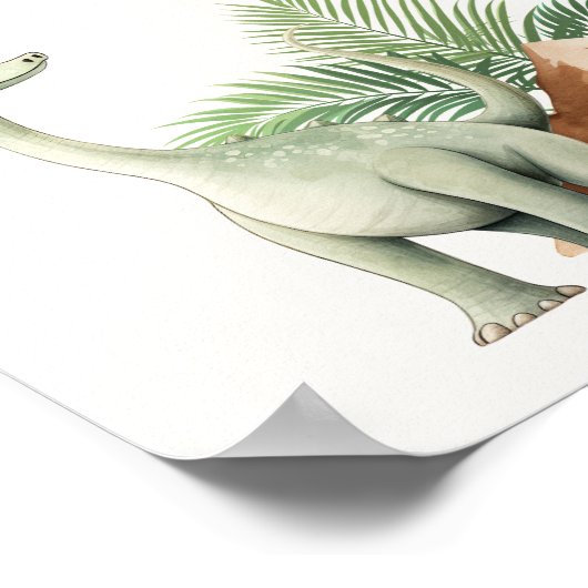 Dinosaurier Schläge Bald Baby Dusche Willkommen Poster (Ecke)