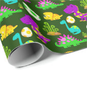 Dinosaurier! Schleifpapier Geschenkpapier (Rolleneckpunkt)