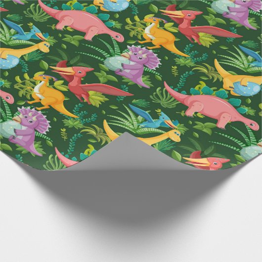 Dinosaurier! Schleifpapier Geschenkpapier (Ecke)