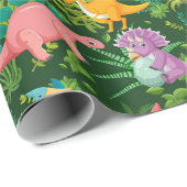 Dinosaurier! Schleifpapier Geschenkpapier (Rolleneckpunkt)