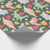 Dinosaurier! Schleifpapier Geschenkpapier (Ecke)