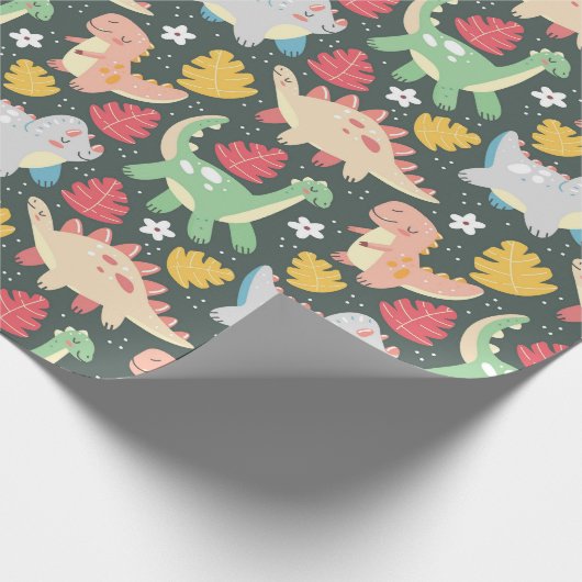 Dinosaurier! Schleifpapier Geschenkpapier (Ecke)