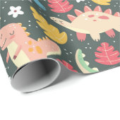 Dinosaurier! Schleifpapier Geschenkpapier (Rolleneckpunkt)