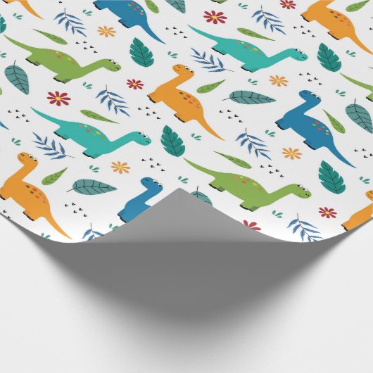 Dinosaurier! Schleifpapier Geschenkpapier (Ecke)