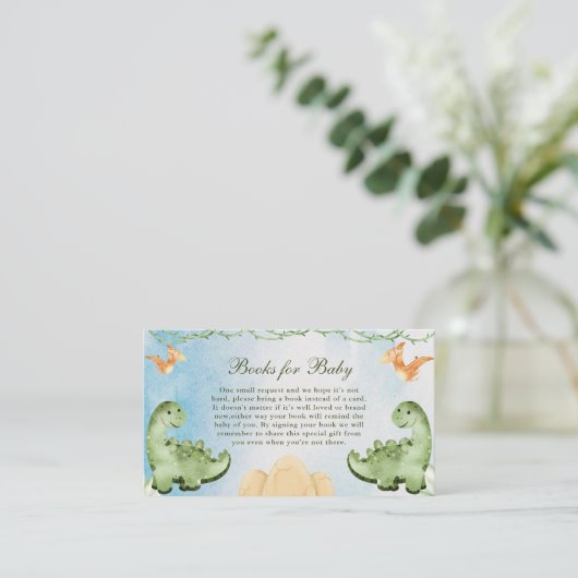 Dinosaurier schnuppern bald Babyduschbücher für Ba Begleitkarte (Stehend Vorderseite)