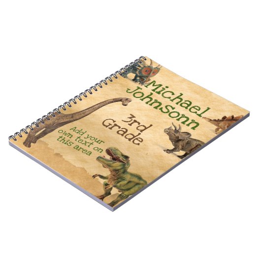 Dinosaurier-Schulnotizbuch Notizblock (Linke Seite)