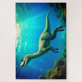 Dinosaurier schwimmen puzzle (Vertikal)