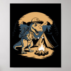 Dinosaurier Scouting Camping für Kinder Jungs Mädc Poster