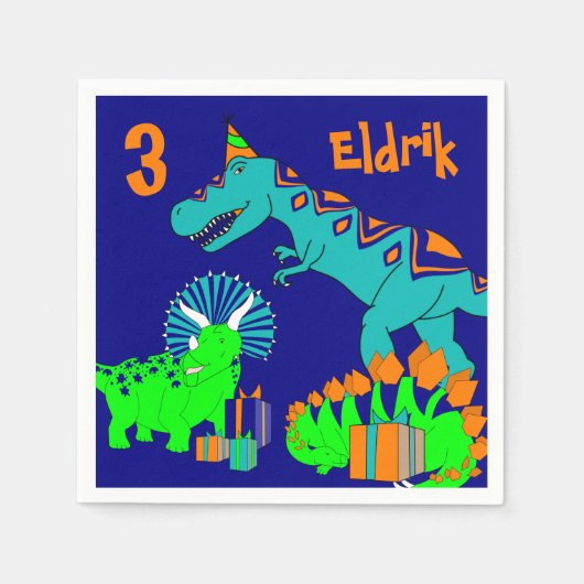 Dinosaurier Serviette (Vorderseite)