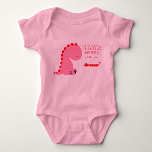 Dinosaurier-Shirt Baby Strampler (Vorderseite)