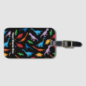 Dinosaurier, sieben Arten Silhouette Muster Gepäck Gepäckanhänger (Vorderseite (Horizontal))