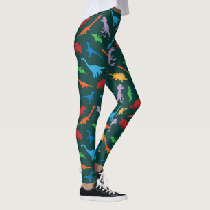 Dinosaurier, sieben Arten Silhouette Muster Leggings