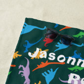 Dinosaurier, sieben Arten Silhouette Muster Strandtuch (Beispiel)