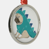 Dinosaurier Silbernes Ornament (Rechts)
