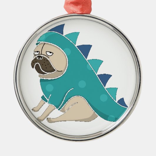 Dinosaurier Silbernes Ornament (Vorne)