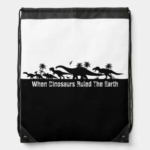 Dinosaurier-Silhouetten Drawstring Bag Sportbeutel