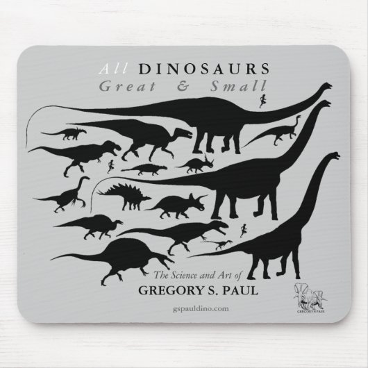 Dinosaurier-Silhouetten Mousepad Gregory Paul (Vorne)